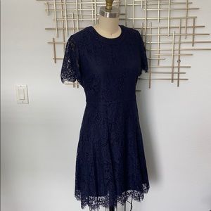 Madewell Lace Dress in Navy